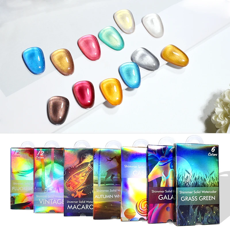 Акварельная краска градиентный мраморный эффект мерцающий неоновый пигментный порошок Набор полимерных порошков для