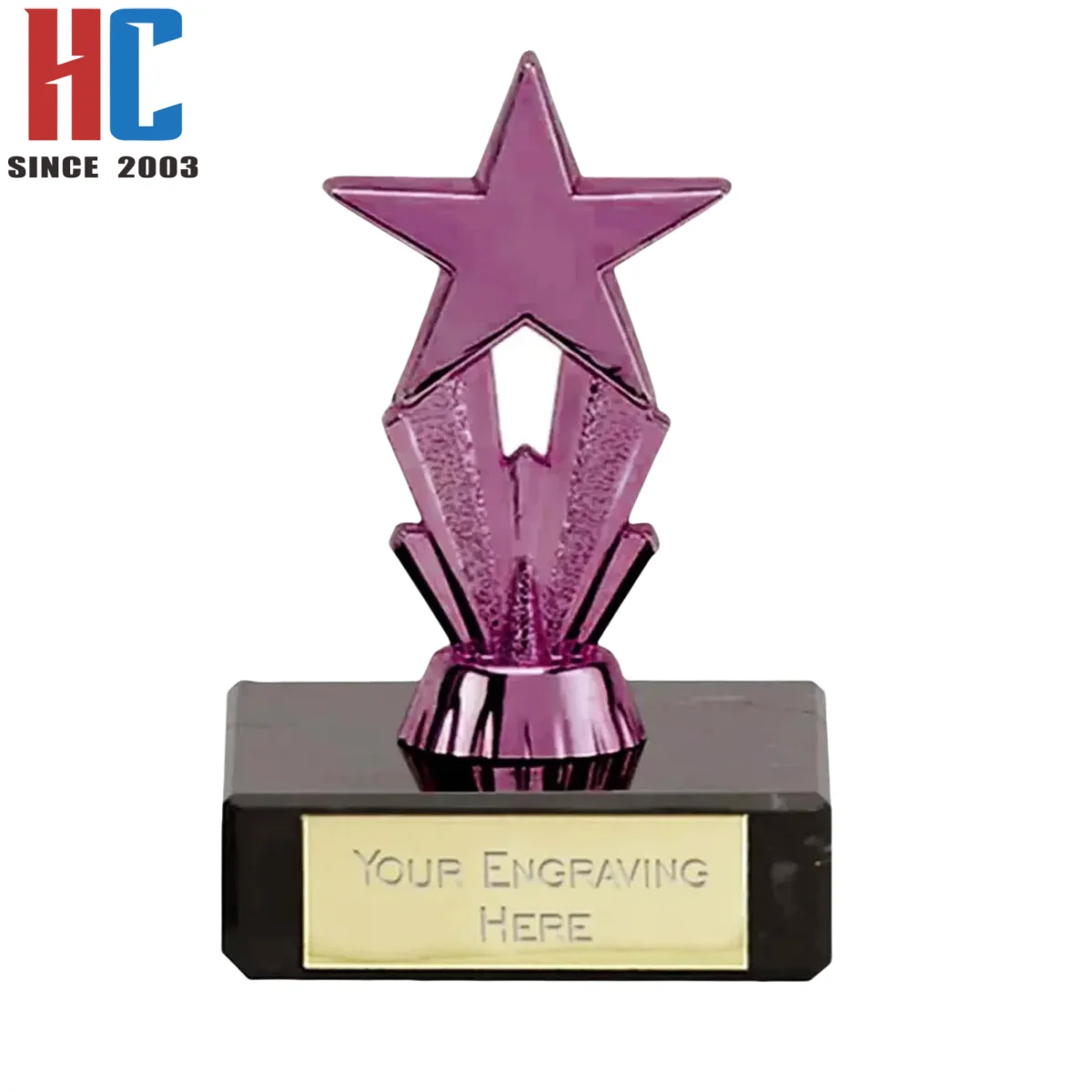 20 Years  Factory Custom Personalised Engraved metal Trophy Star Award