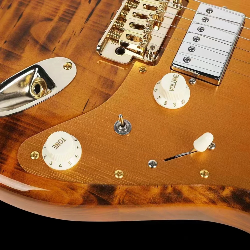 D-190 Factory Customize Logo Vintage Gold  22 Fret Solo High Quality Stringed Instruments Acoustic Electric Guitar