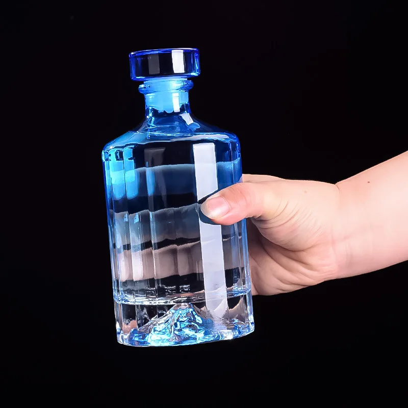 Матовые стеклянные бутылки с принтом для ликера шампанского водки виски вина 750