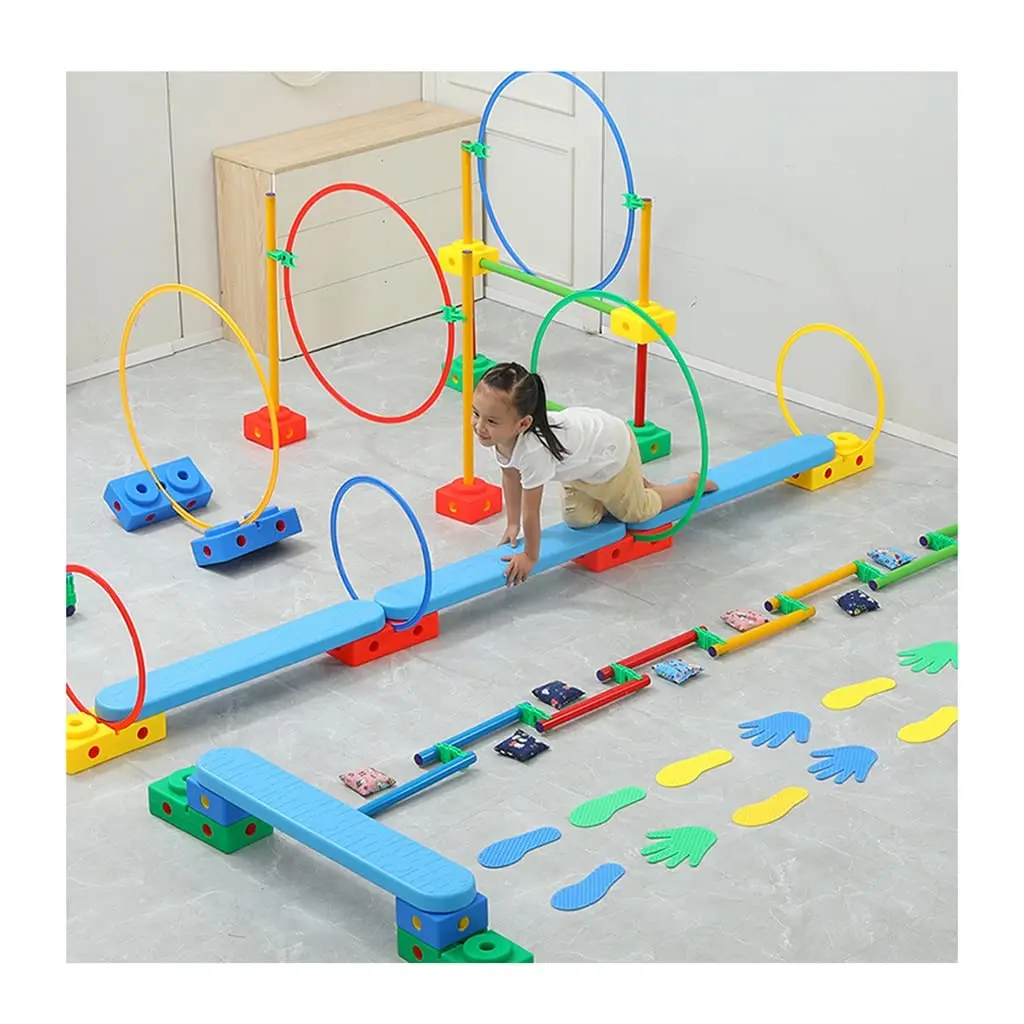 Kindergarten Coordinating Toys For Kids Balance Board & Agility Hoop Toy Combination Internal Sensory Integration Training Kit