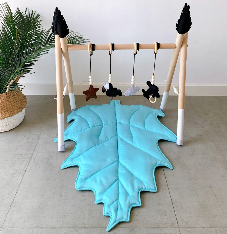 Wholesale Baby Soft Cotton Leaf Play Mats Crawling Creeping Mat Kids Play Rugs Floor Carpet Nursery Children Room Decoration