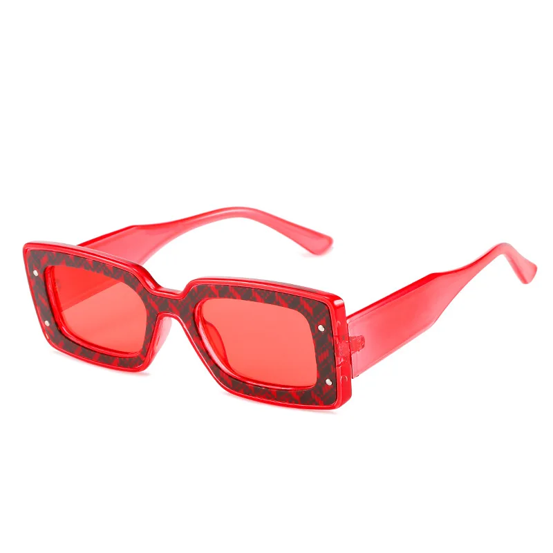 2024 New Square Sunglasses Personality Pattern Contrast Color Glasses Fashion internet celebrity Advanced Sunglasses