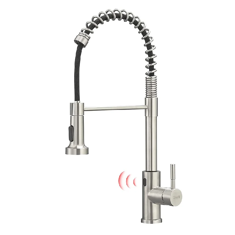 High Quality Modern Brushed Nickel Deck Mounted Touch Pull Out Kitchen Sink Faucet with Sprayer
