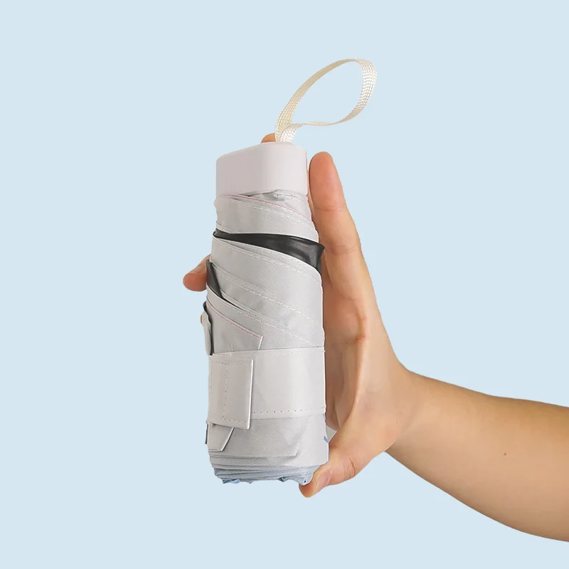 New Design Oem  Promotional Capsule Parasol Umbrella Portable Uv Small Sun Umbrella Mini 5 Folding Umbrella With Custom Logo