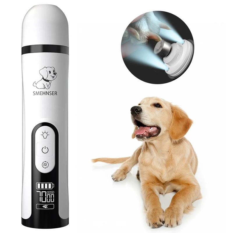 Amazon Professional Hot Sale Electric Led USB Rechargeable Replacement Head Pets Large Dogs Nail Trimmers Grinder Set Top