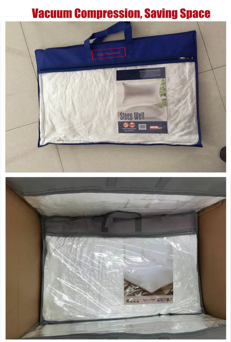 Luxury Hotel Home Comfortable Fluffy Polyester Fiber Silk Down Alternative Sofa Throw Sleep Memory Foam Bed Pillow