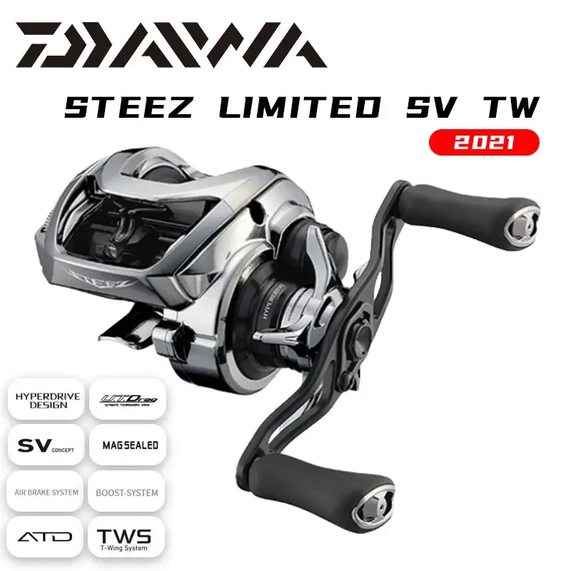 21 DAIWA STEEZ- LTD SV TW 1000/L/H/HL Baitcasting Fishing Reels 12+1bb Gear Ratio 6.3:1 7.1:1 Spool Saltwater Reel Fishing Wheel