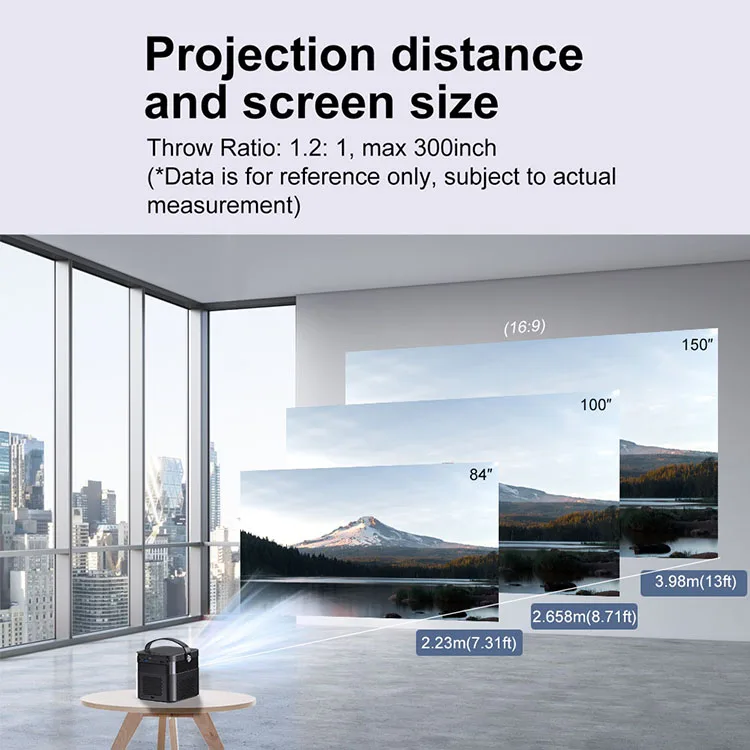 Hot Selling Android 9.0 Home Theater With Battery 3D Wifi Projector Portable Dlp Projector
