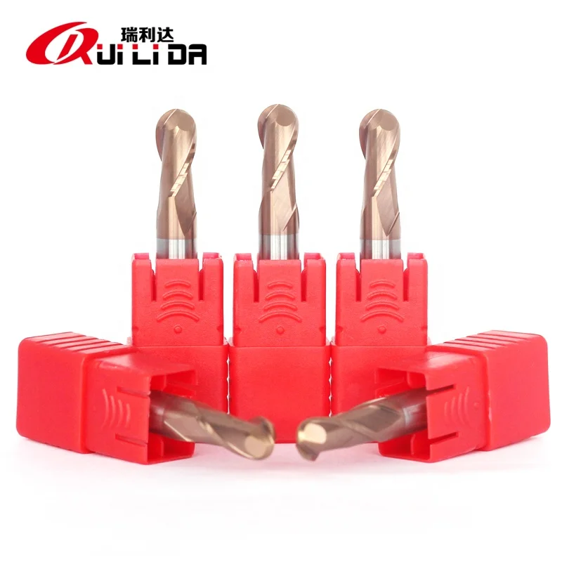 RLD HRC55 heat resistant carbide 6mm ball nose end mills 2 flutes wholesale