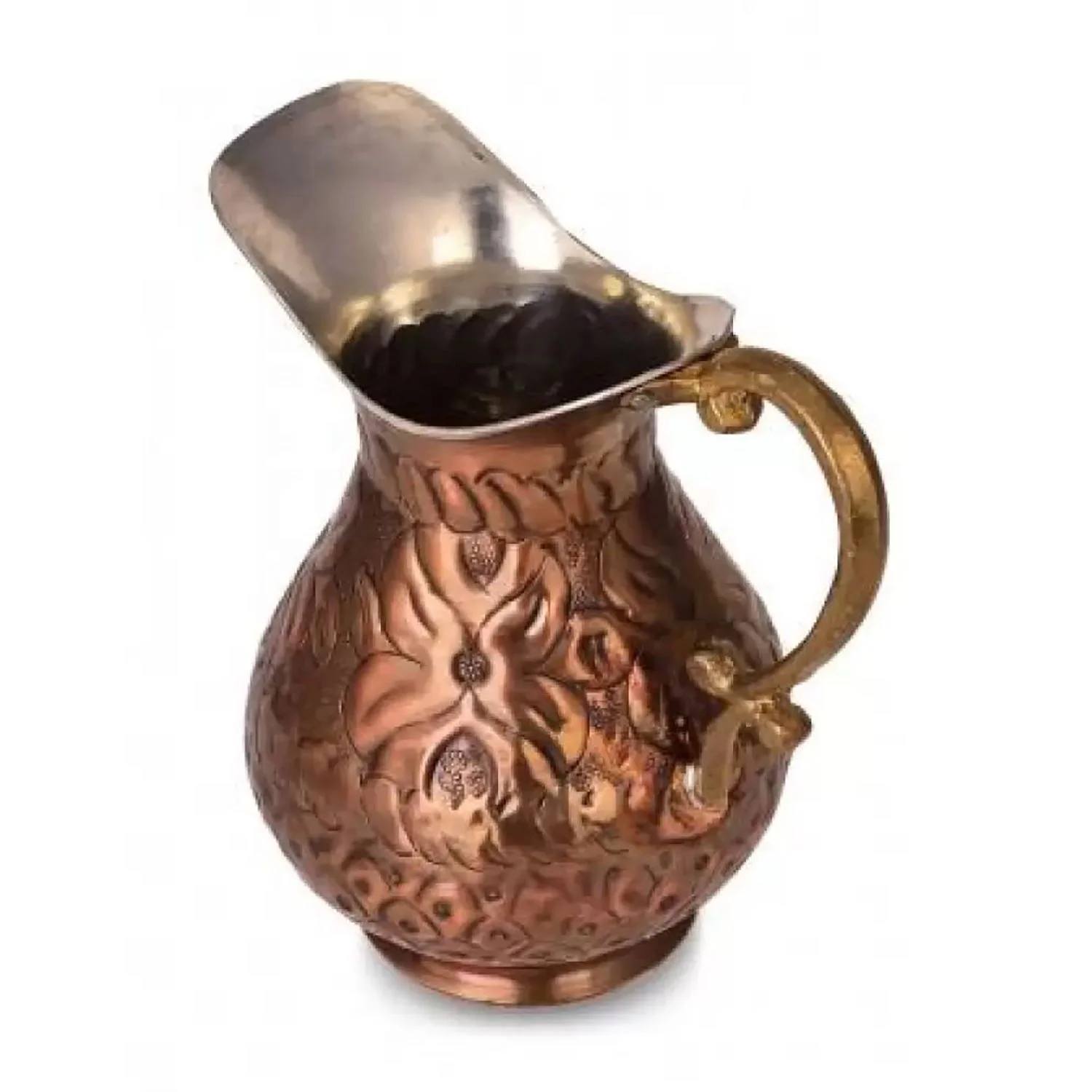 Ottoman Style Maras Turkey Copper Carafe Handmade Jug  For Beverage Service, Surahi 1000 ml