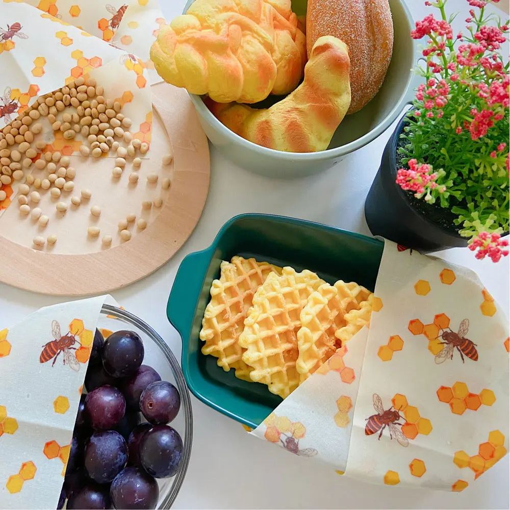 Моющиеся Многоразовые бумажные салфетки для пищевых продуктов пчелиный воск натуральные органические