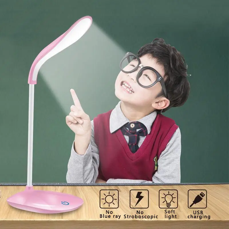OEM mini Portable Desktop USB charging LED Desk Lamp Touch Control table lamp for study work