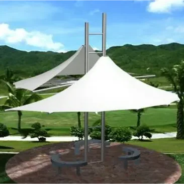 Steel structure pyramid shaped covering tensile fabric membrane material building