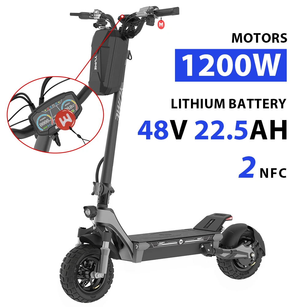 YUME Swift Chinese manufacturer electric adult scooter 48v single motor foldable electric scooters free shipping US stock IP54