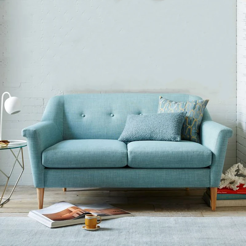 Массив дерева, ткань диван идиллический стиль Маленькая семейная мебель для гостиной