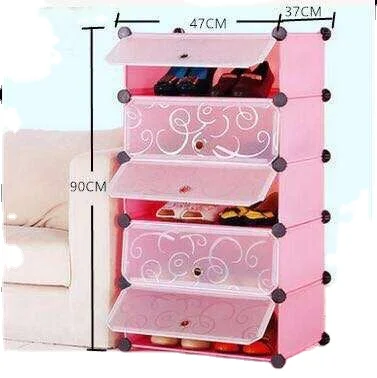 Multi layer DIY assembled shoe cabinet good quality plastic shoe storage cabinet shoe rack