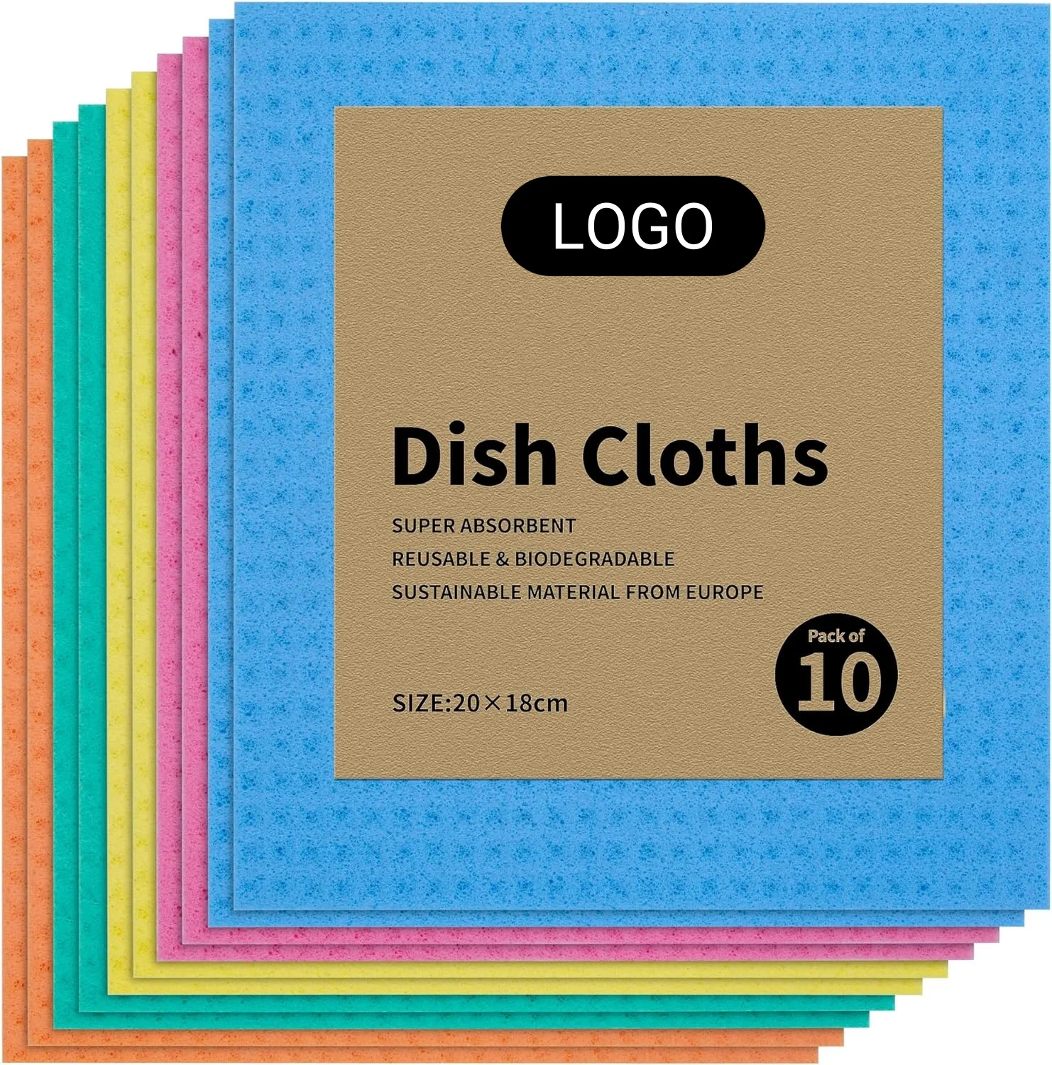 2024 New Swedish Dishcloth of Natural Reusable Cellulose Sponge Cleaning Cloths for Kitchen Absorbent Dish Cloth Hand Towel