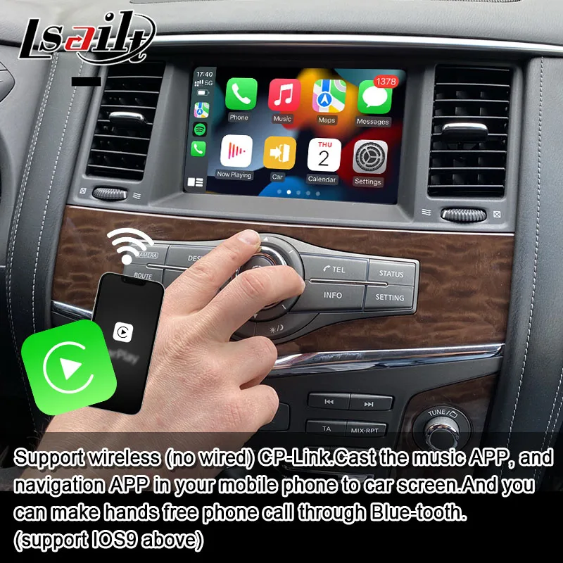 Lsailt 8+128GB 8 Inches Android Car Multimedia HD Screen for Nissan Patrol Armada 2011-17 Video Interface with Wireless CP +AA