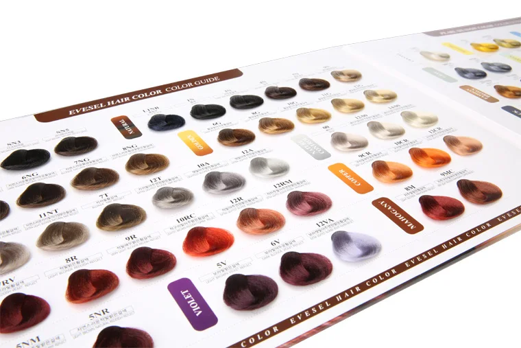 Organic hair dye 2 pages hair color chart