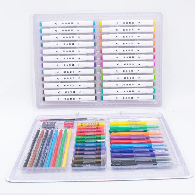 High Quality Stationery 79pcs Children Washable double head marker Multi-function Painting Set