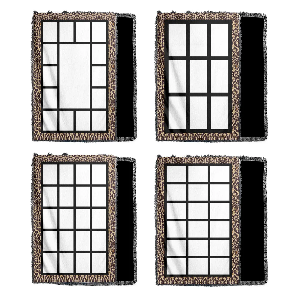 Wholesale Sublimation Blanket Custom 9 Panel 20 Panel Moon Heart Envelope Shaped Sublimation Blank Blanket with Tassels