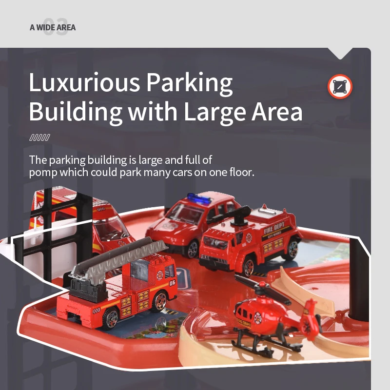 Kids educational DIY five floors parking toys garage track car parking lot building toys