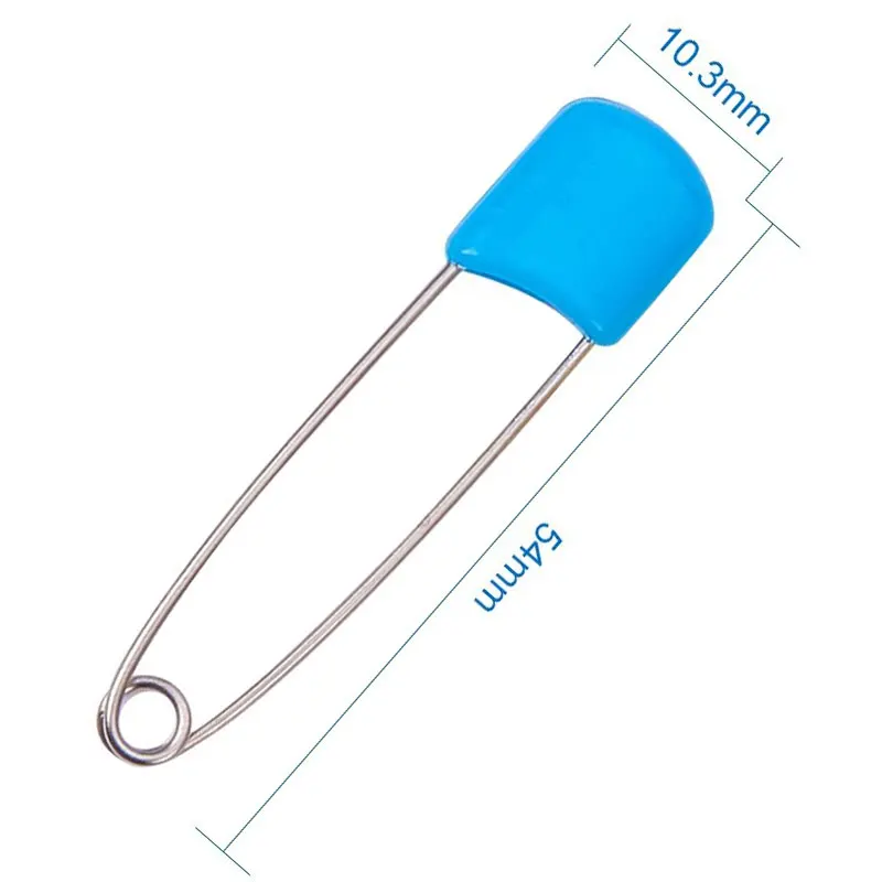 
Wholesale 100pcs 5 Color Diaper Safety Pins With box baby plastic Head safety pin for baby cloth 