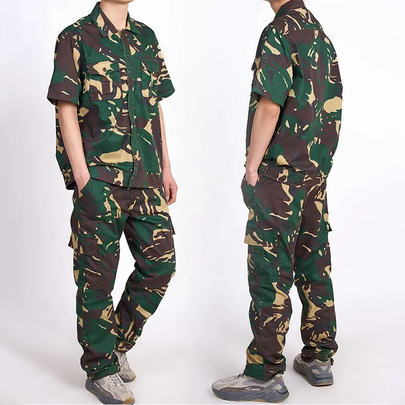 Camo Tactical BDU Uniform Combat Suit Military Short Sleeve Shirt Jacket Coat And Tactical Cargo Pants Set Army Uniform Military