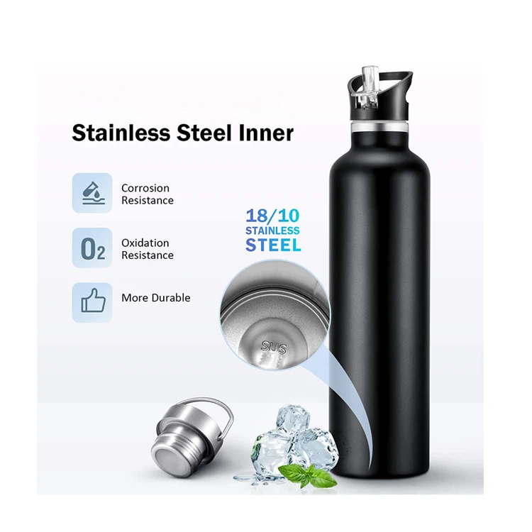 Custom Logo Vacuum Insulated Sport Metal Stainless Steel Water Bottle