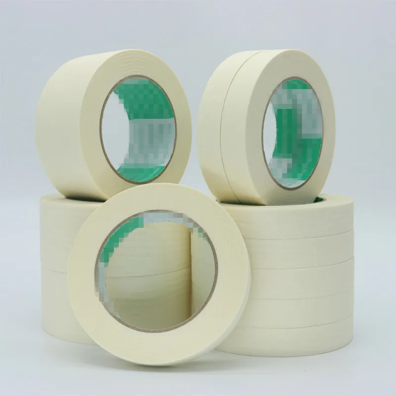 Automobile Spraying Cover Masking Tape Single Sided Crepe Paper with Heat-Resistant Rubber Adhesive Hot Melt Water Activated