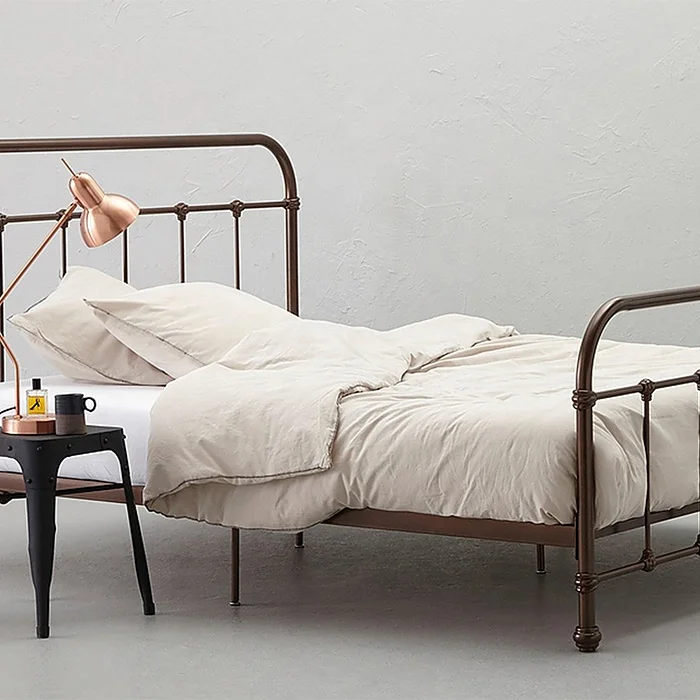 Fashion industrial antique copper bronze color metal bed base frame cast