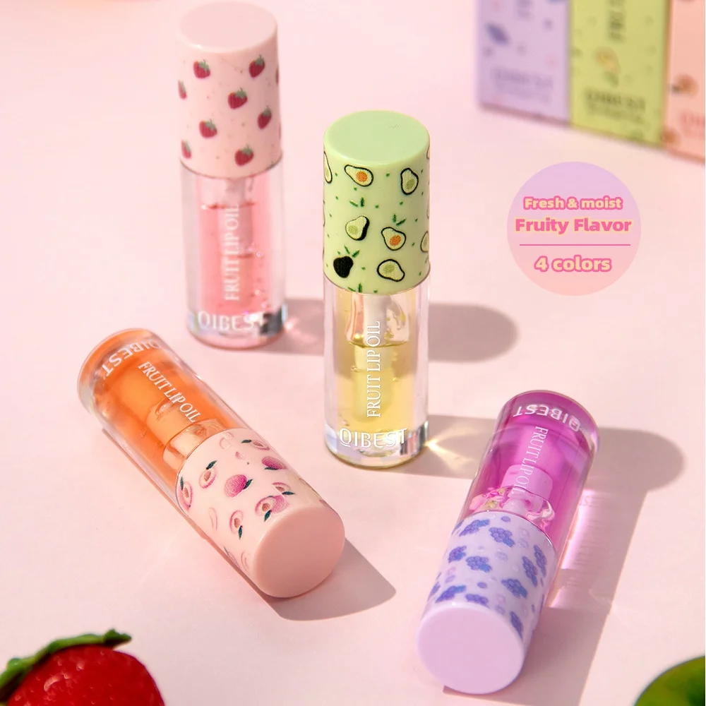 Wholesale Natural Organic Fruit Flavor Tinted Glow Lip Gloss Long Lasting Hydrating Moisturizing Lip Oil
