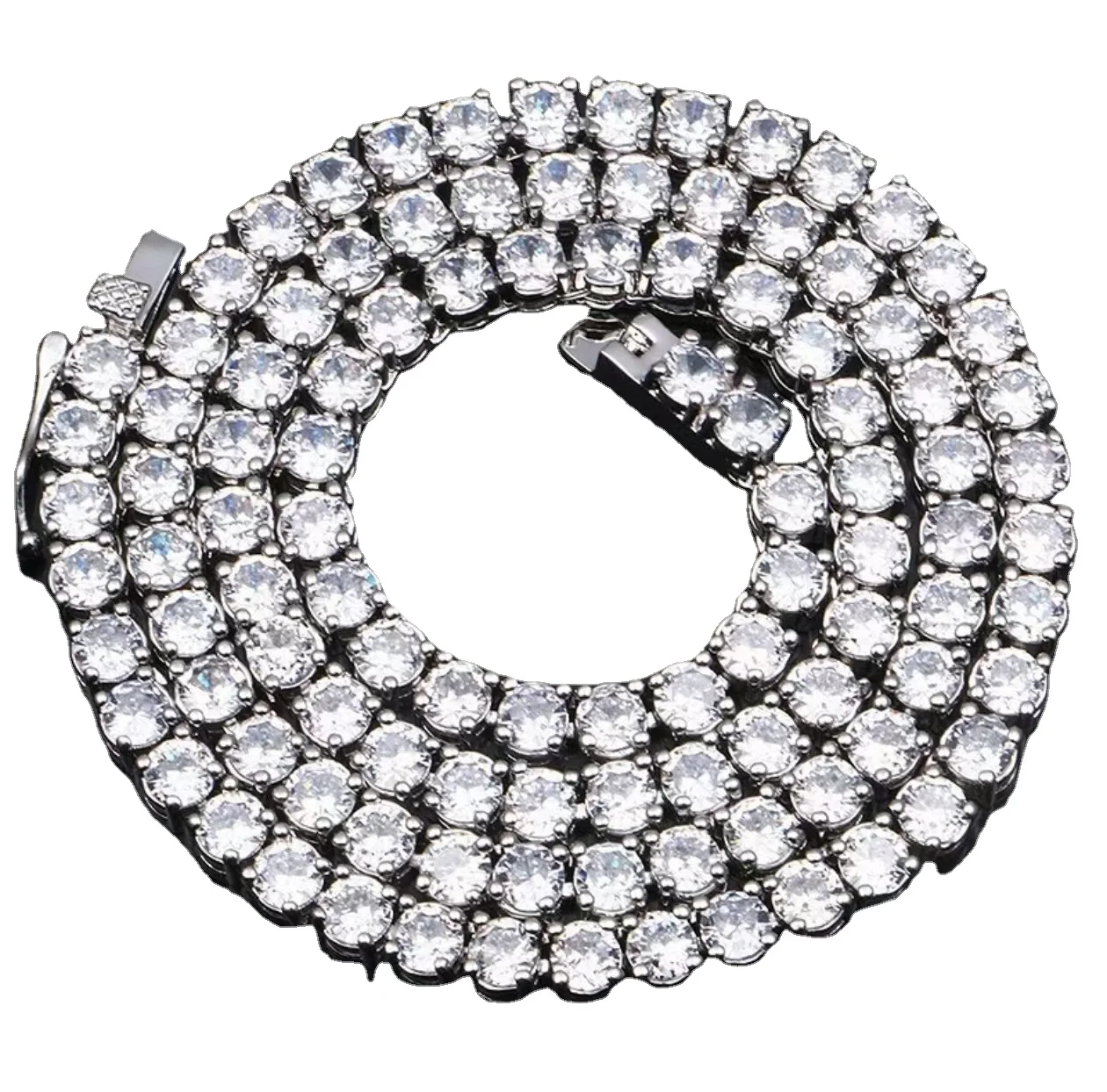 7Carat Moissanite Diamond 925 Sterling Silver Iced Out Tennis Chain Necklaces Custom Hip-Hop Jewelry VVS1 For Gift