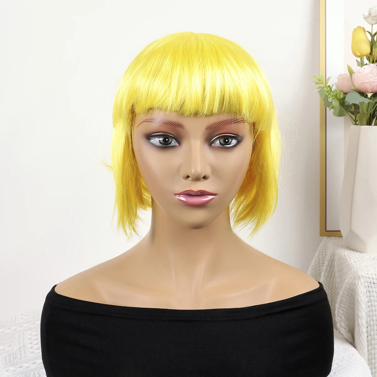 Парик мужской женский синтетический для пожилых женщин Рождественский Хэллоуин Косплей короткий желтый парик Боб