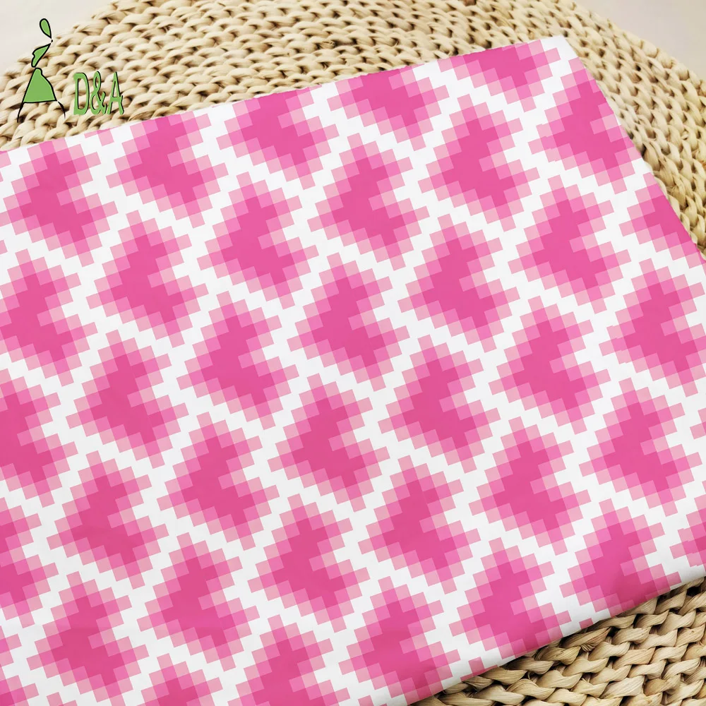 Wholesale Geometric Pixel Love Pattern Printed Fabric 100% Polyester Satin Fabric For Garment