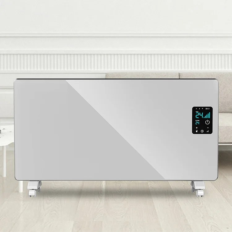 
China heater manufacturers TUYA wifi remote control 2000w glass convector home electric panel heater 