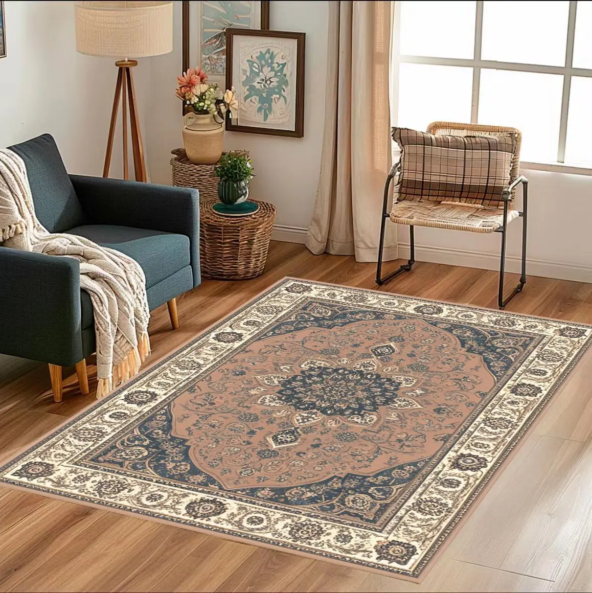 Американский Ретро марокканский персидский ковер для гостиной геометрический богемный напольный коврик