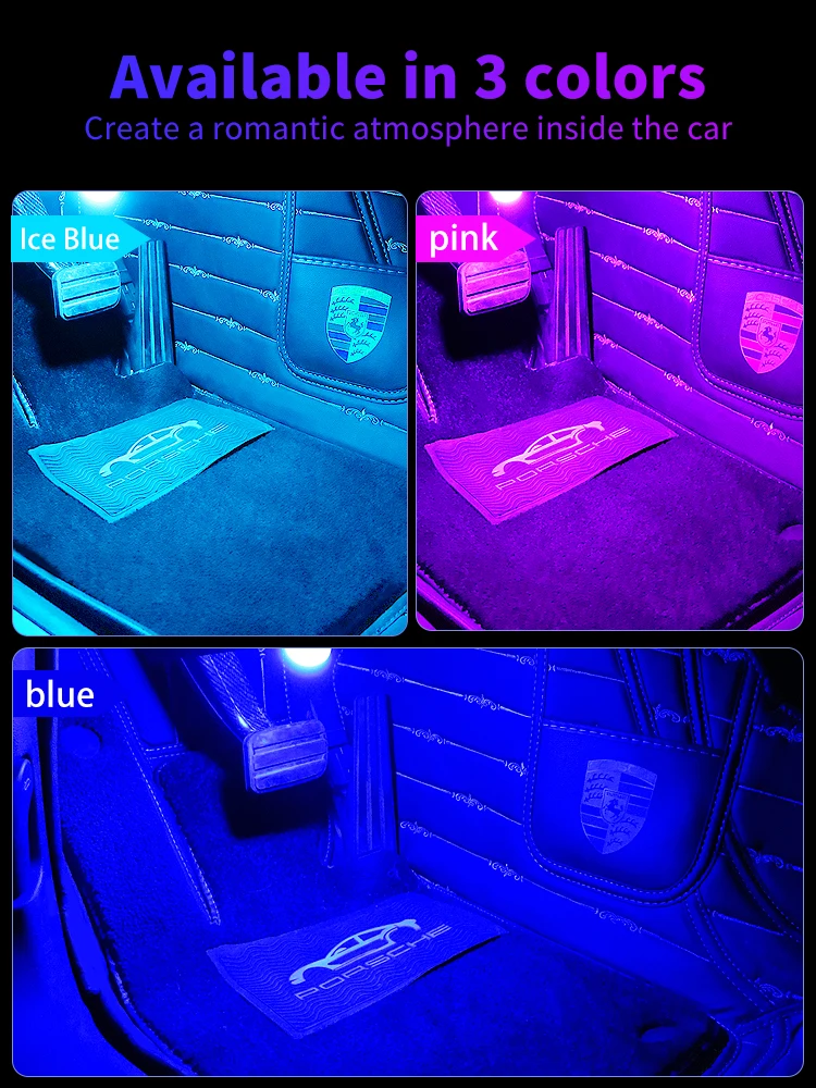Ruitaisen Universal Car Accessories Decorative Light USB Charging Laser Ambient Foot Lamp Auto Music Rhythm Atmosphere Light