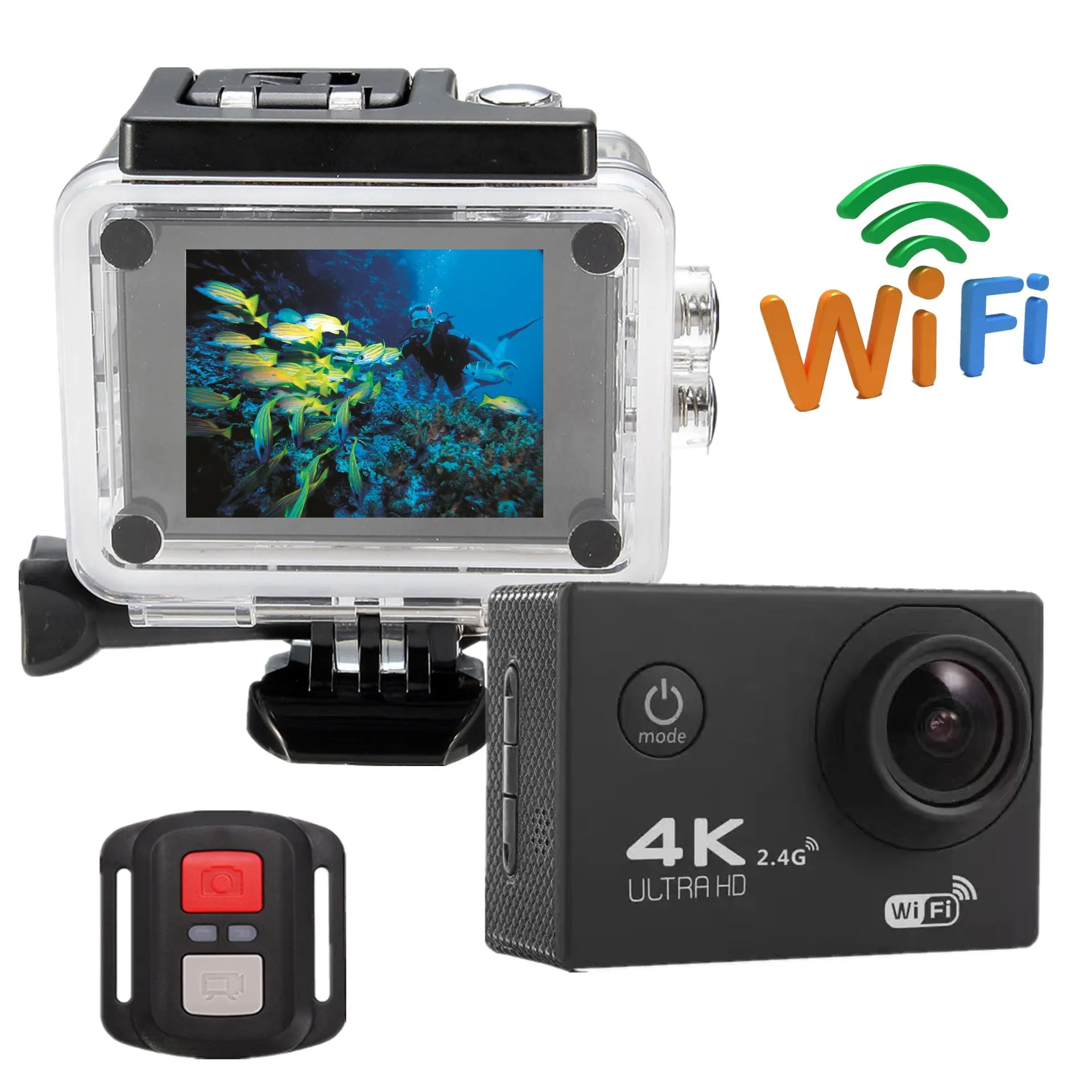 HD WIFI Action camera Waterproof Interpolated Sport Cam with Remote Control