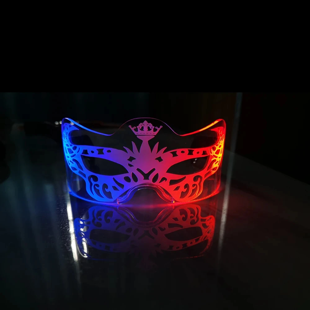 Led Party Butterfly Acrylic Cosplay Glasses Halloween Festival Rave Clear Cyberpunk Style Luminous Technology Glasses