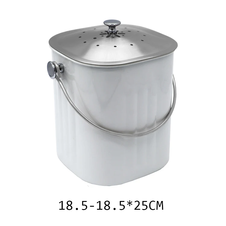 Home Indoor Metal Round food compostable container compost bin Kitchen