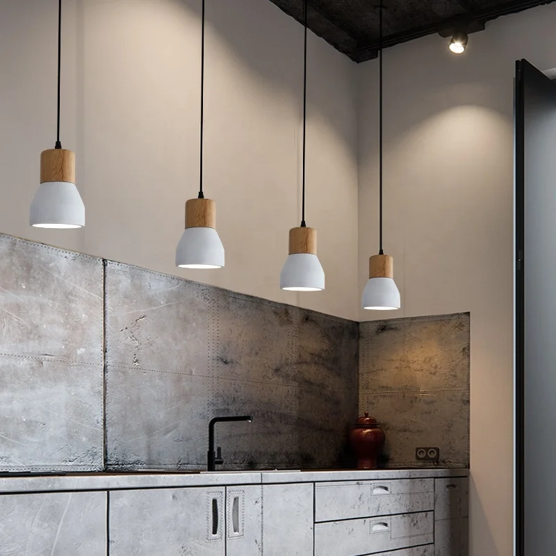 Modern kitchen island lamp home decor 1 light 240volts edison blub zhongshan interior cement concrete pendant light