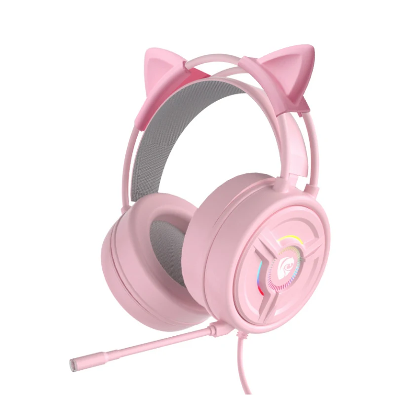 2021 New Headphone Cute LED Light Cat Headset Gaming Headphones With Microphone
