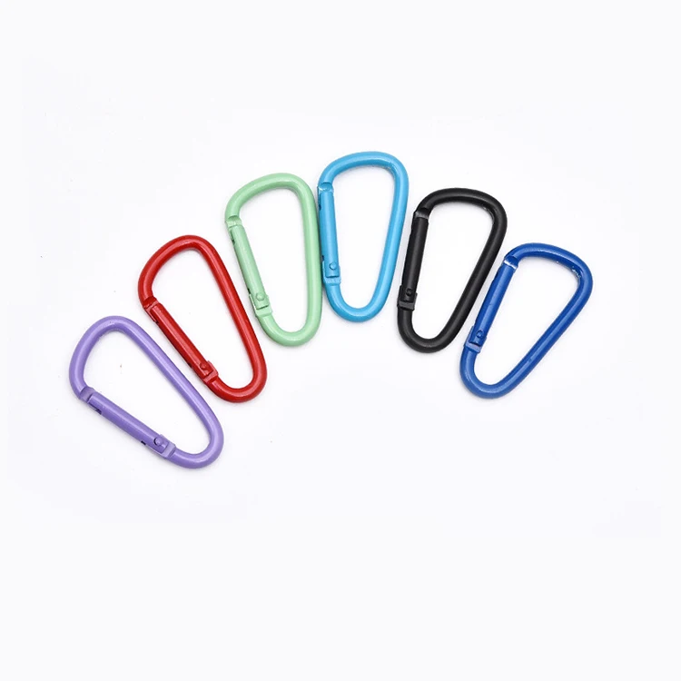 Wholesale Custom Logo 5# Aluminum Alloy Carabiner Hook Colorful Carabiner Clips Strong Climbing Carabiner