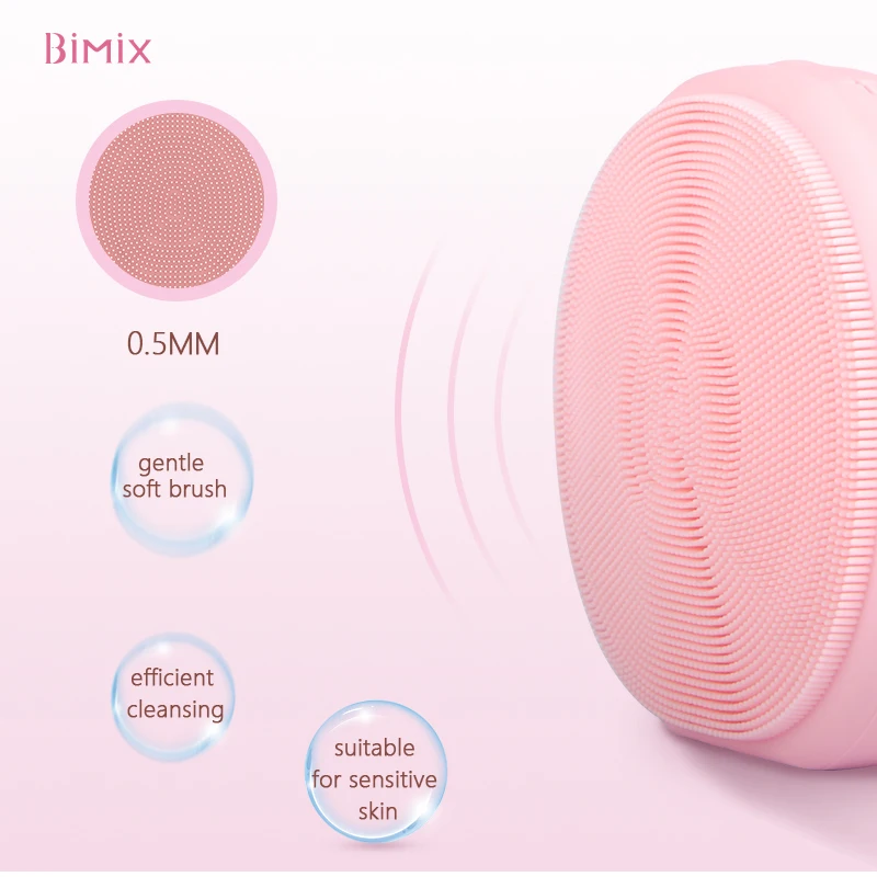 
 Силиконовая щетка для очищения и массажа лица BIMIX, ручная щетка для очищения лица, скребок для очищения и отшелушивания с помощью тепла  