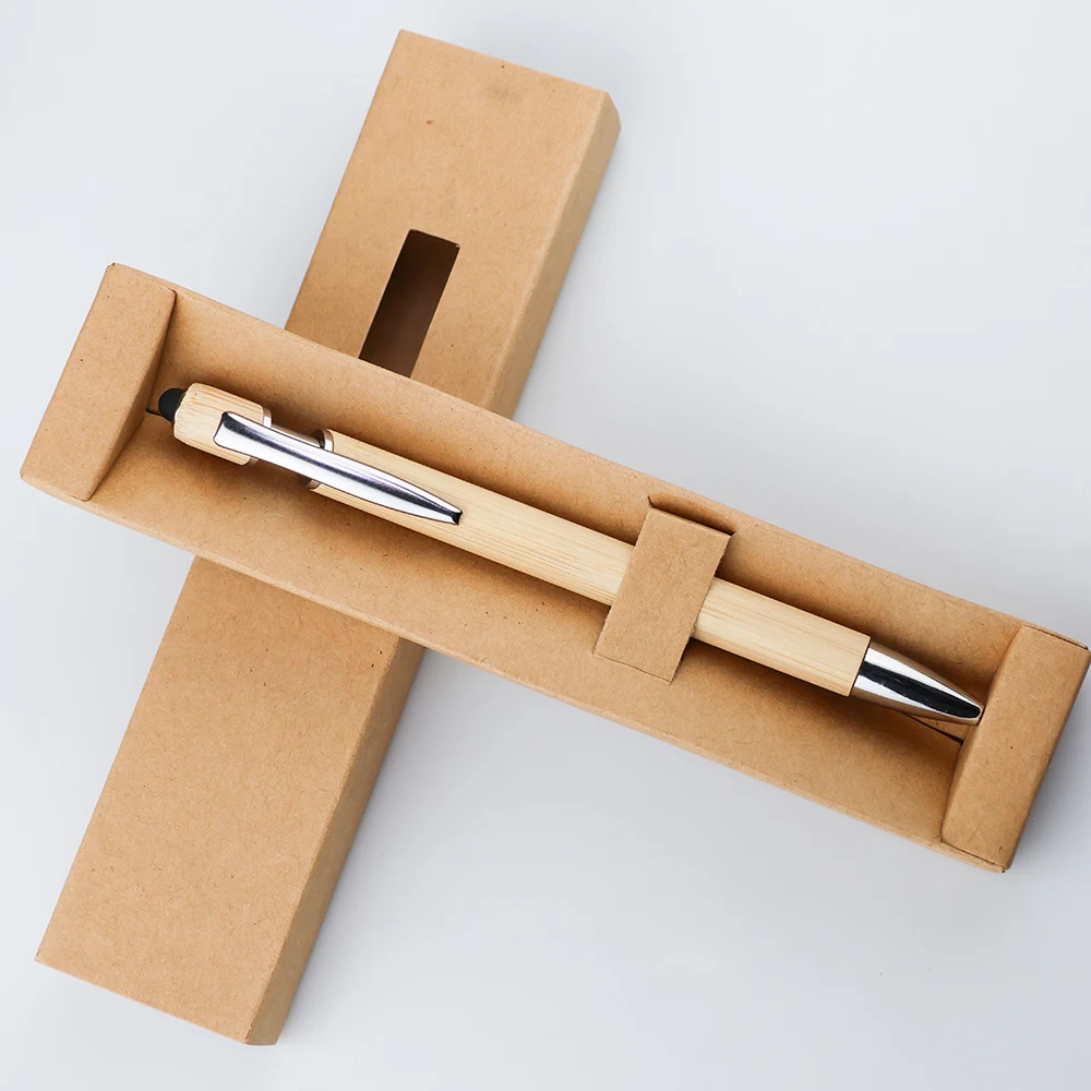 GemFully Most Sold Products 2024 Eco Friendly Promo Pen Bamboo Writing Pen With Custom Logo Printing