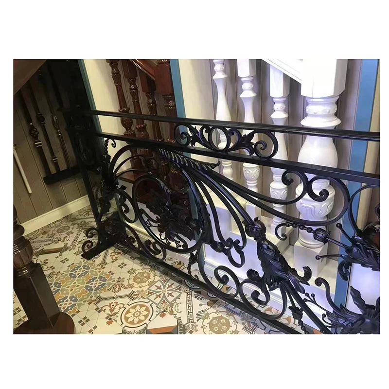 Villa balcony wrought Iron Stair Balcony Railing Grill Design from Foshan