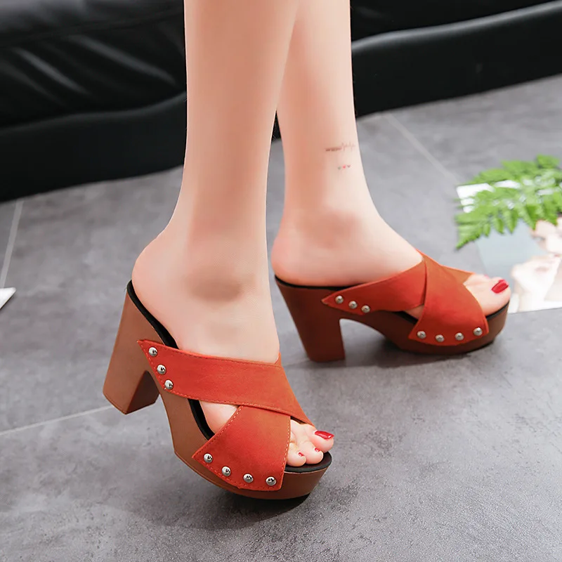 Green Sandals Summer Ladies Fashion Casual Wedge Heel Open Toe Fish Mouth Roman Style Sandals Shoes