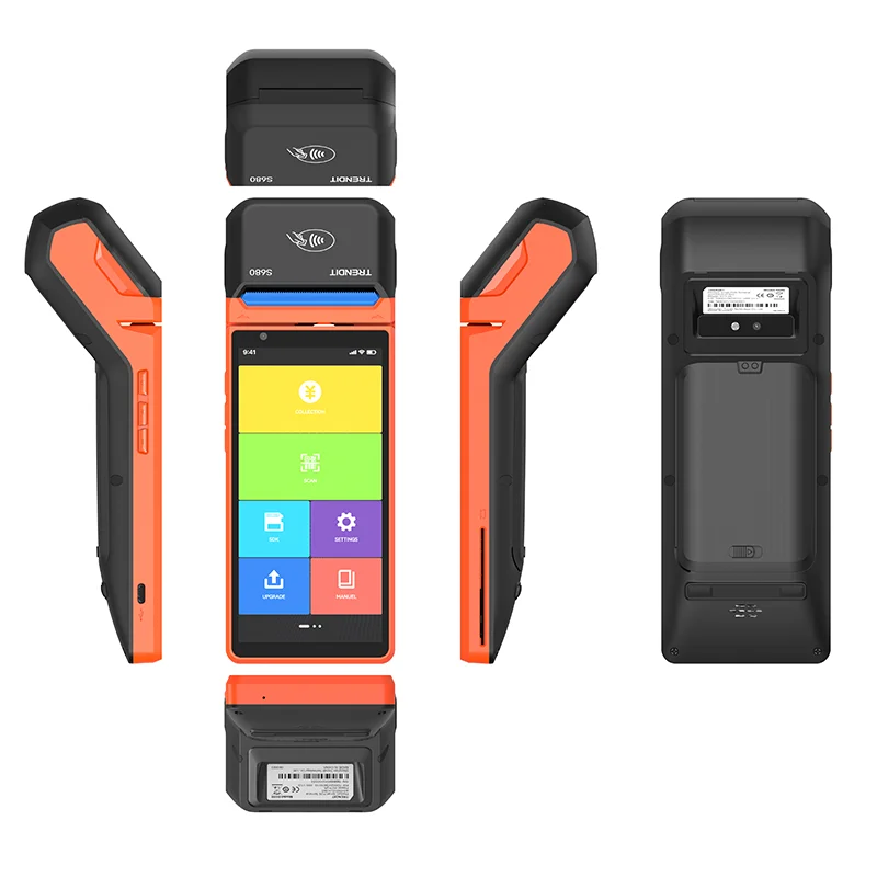 TRENDIT Smart 4G/WIFI/беспроводной ПВХ + ABS с QR-кодом сканер мобильный портативный Android10.0 Pos терминал для машины визовых карт